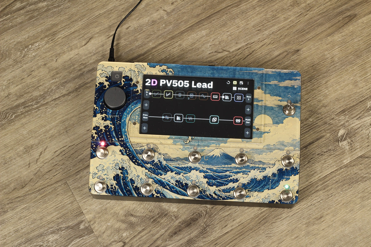 Neural DSP Quad Cortex Design Line protector, Great Wave print, top view