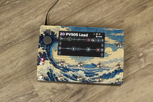 Neural DSP Quad Cortex Design Line protector, Great Wave print, top view