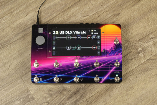Neural DSP Quad Cortex Design Line protector, Synthwave print, top view