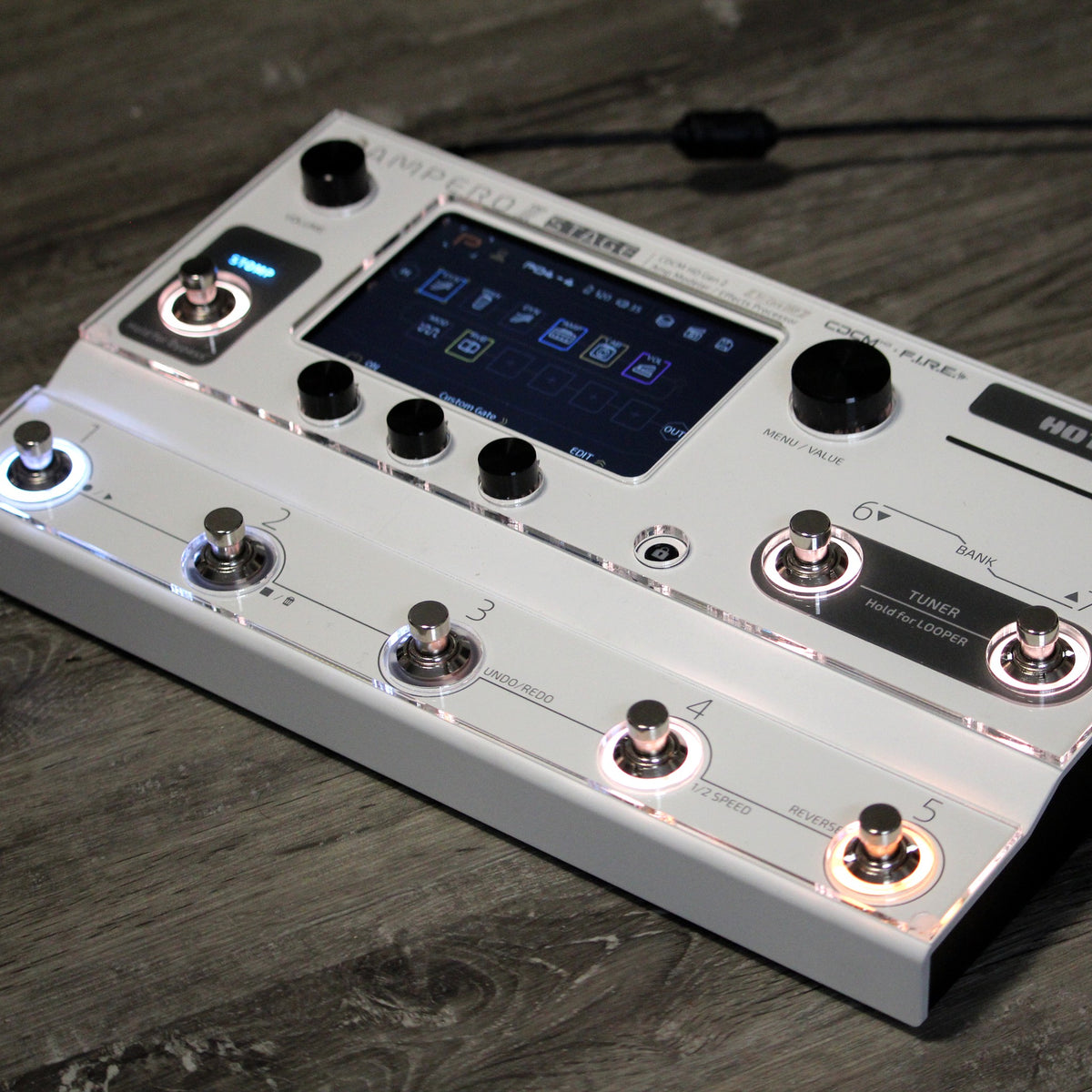 Hotone Ampero II Stage with ProtectYourGear acrylic cover and protective shield