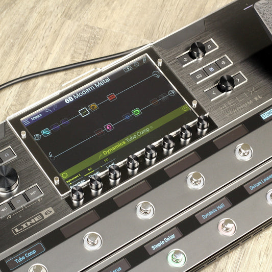 Line 6 Helix Stadium XL with ProtectYourGear acrylic cover and protective shield