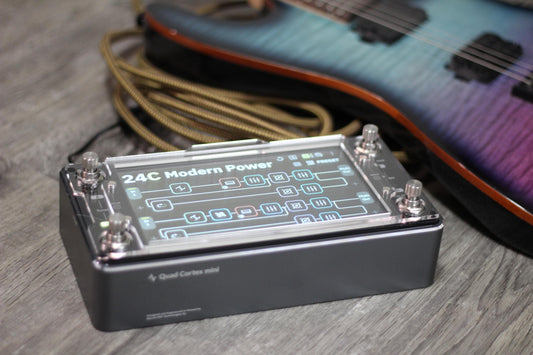Neural DSP Quad Cortex Mini fitted with the clear acrylic protector from ProtectYourGear