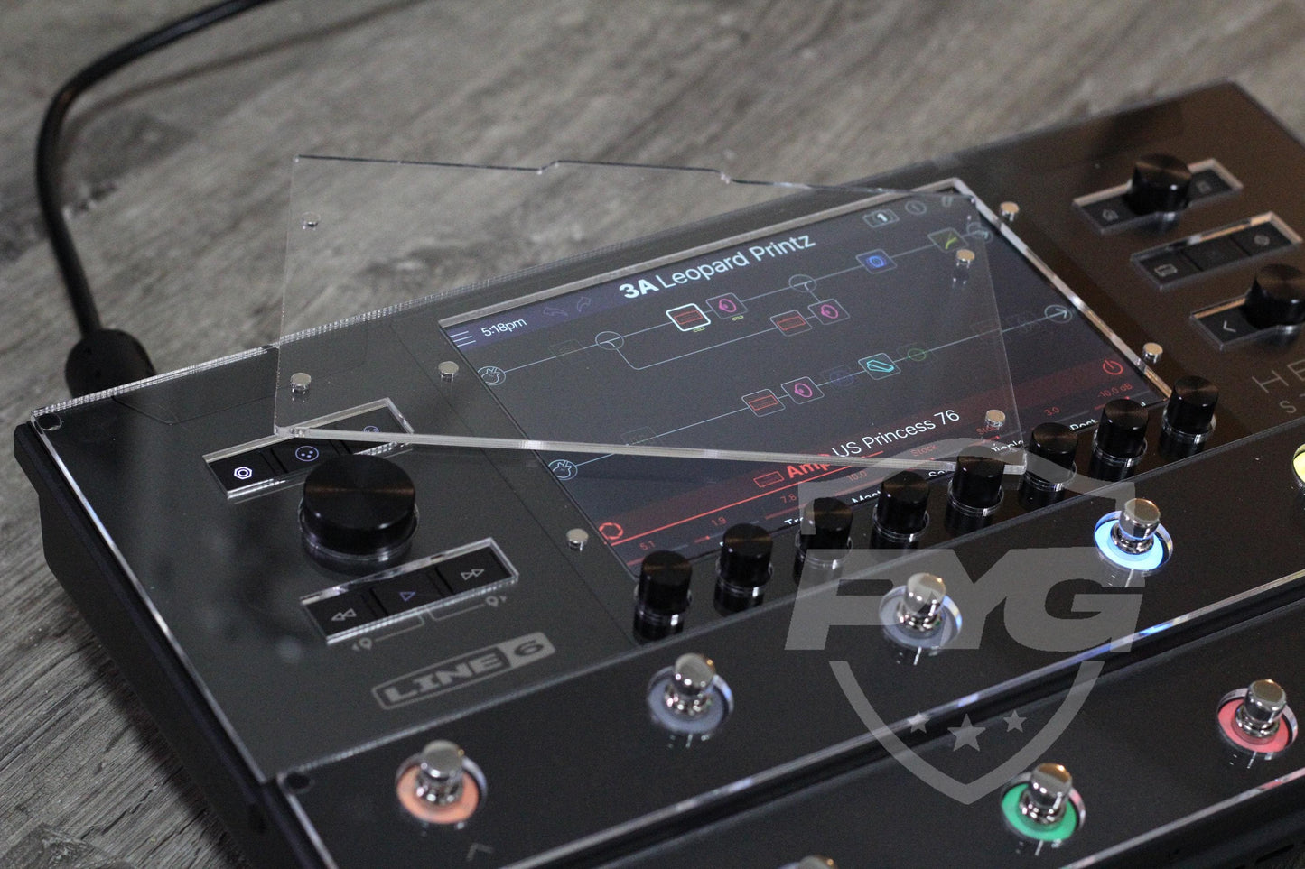 Clear acrylic protector for the Line 6 Helix Stadium, handmade in Bavaria