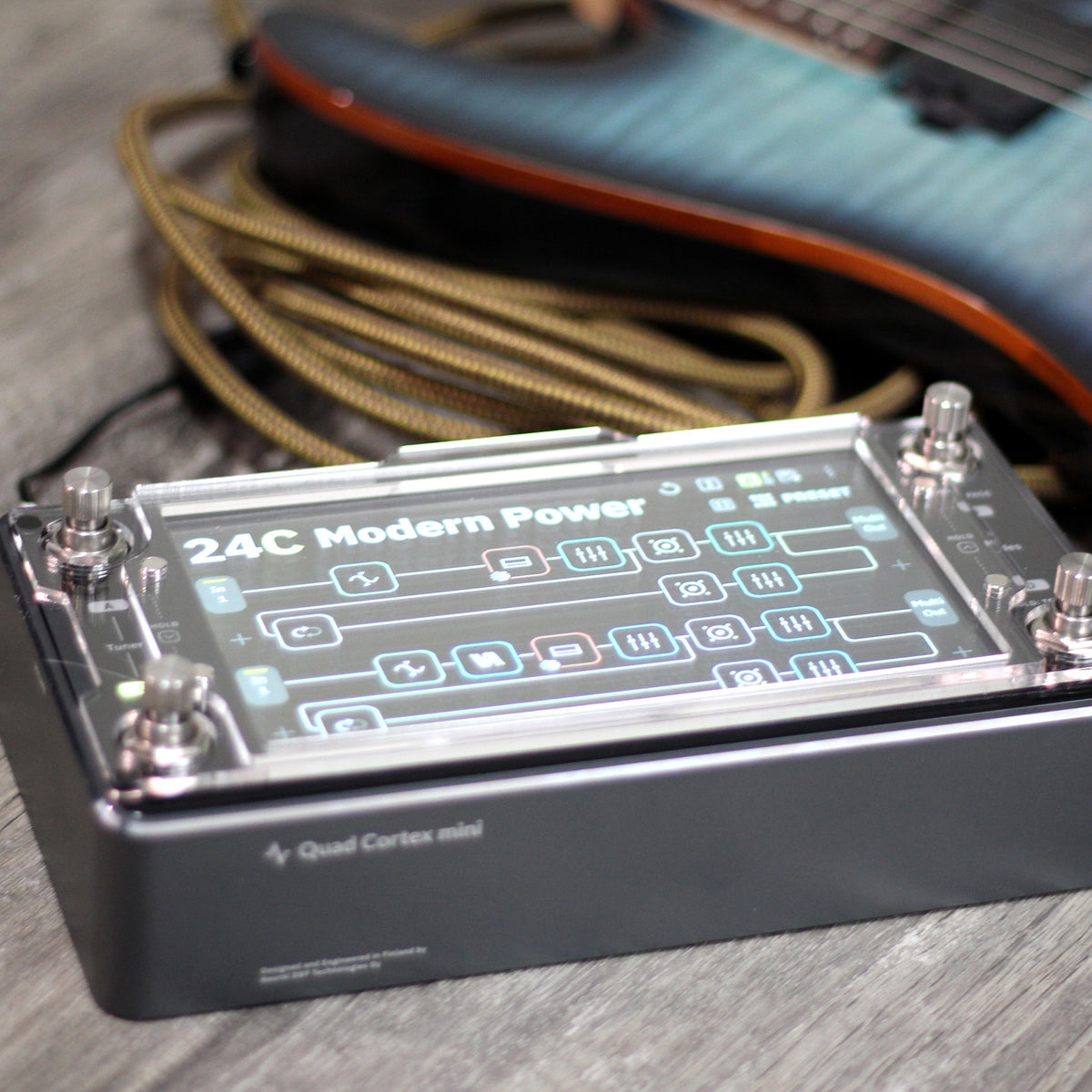 Neural DSP Quad Cortex Mini with ProtectYourGear acrylic cover and protective shield